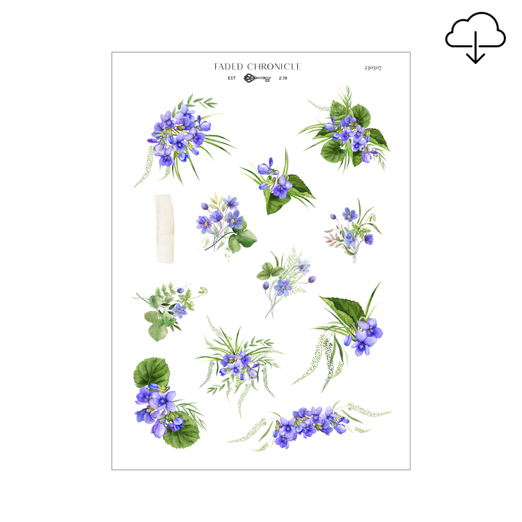[Digital] The Sound Of A Summer Garden - Purple Flower Deco Sheet