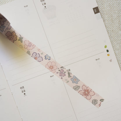 Tiny joy - flower icons washi tape 15mm