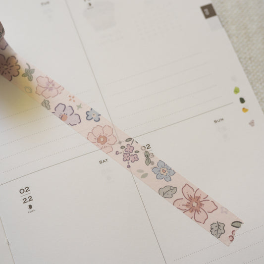 Tiny joy - flower icons washi tape 15mm