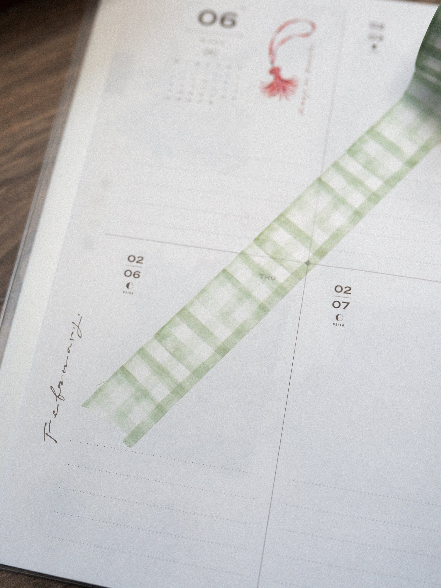 Green plaid washi tape 20mm