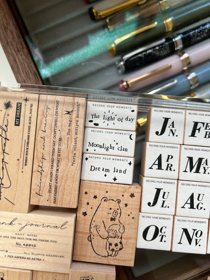[7ULY] Sparkling Stars Wood Stamp Set