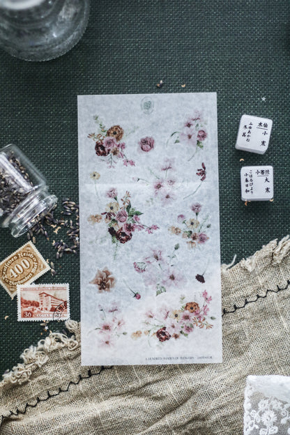 A Hundred Shades Of Flowers - Large Flower Icons - Dusty Red (Rose Gold Foil)