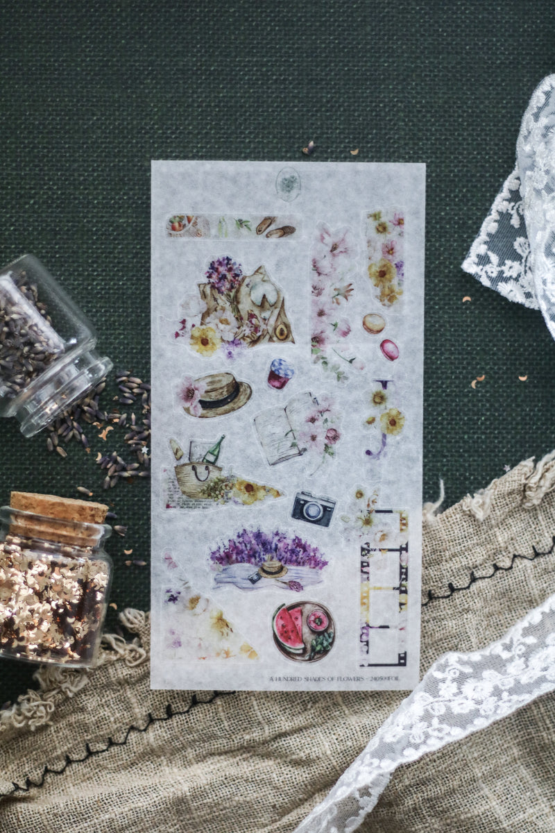 A Hundred Shades Of Flowers - Journal Kit Deco Sheet (Rose Gold Foil)