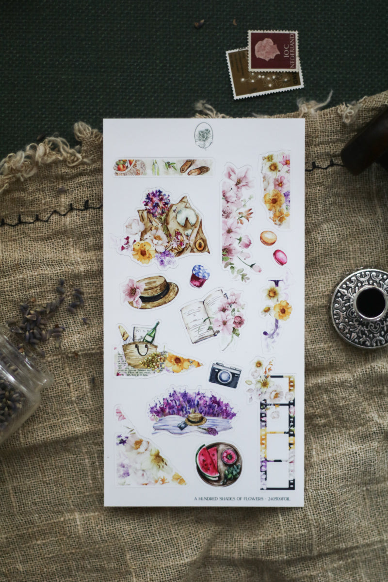 A Hundred Shades Of Flowers - Journal Kit Deco Sheet (Rose Gold Foil)