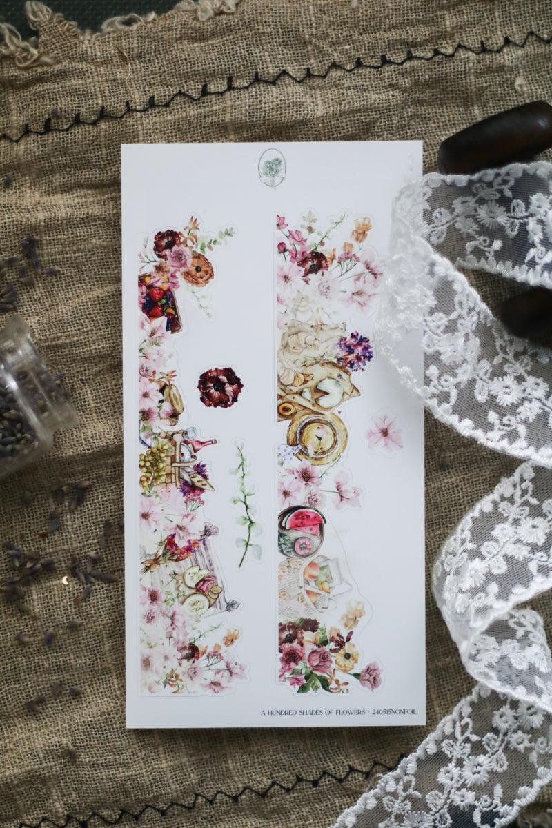 A Hundred Shades Of Flowers - Dusty Red Flower Side Bar (Rose Gold Foil)