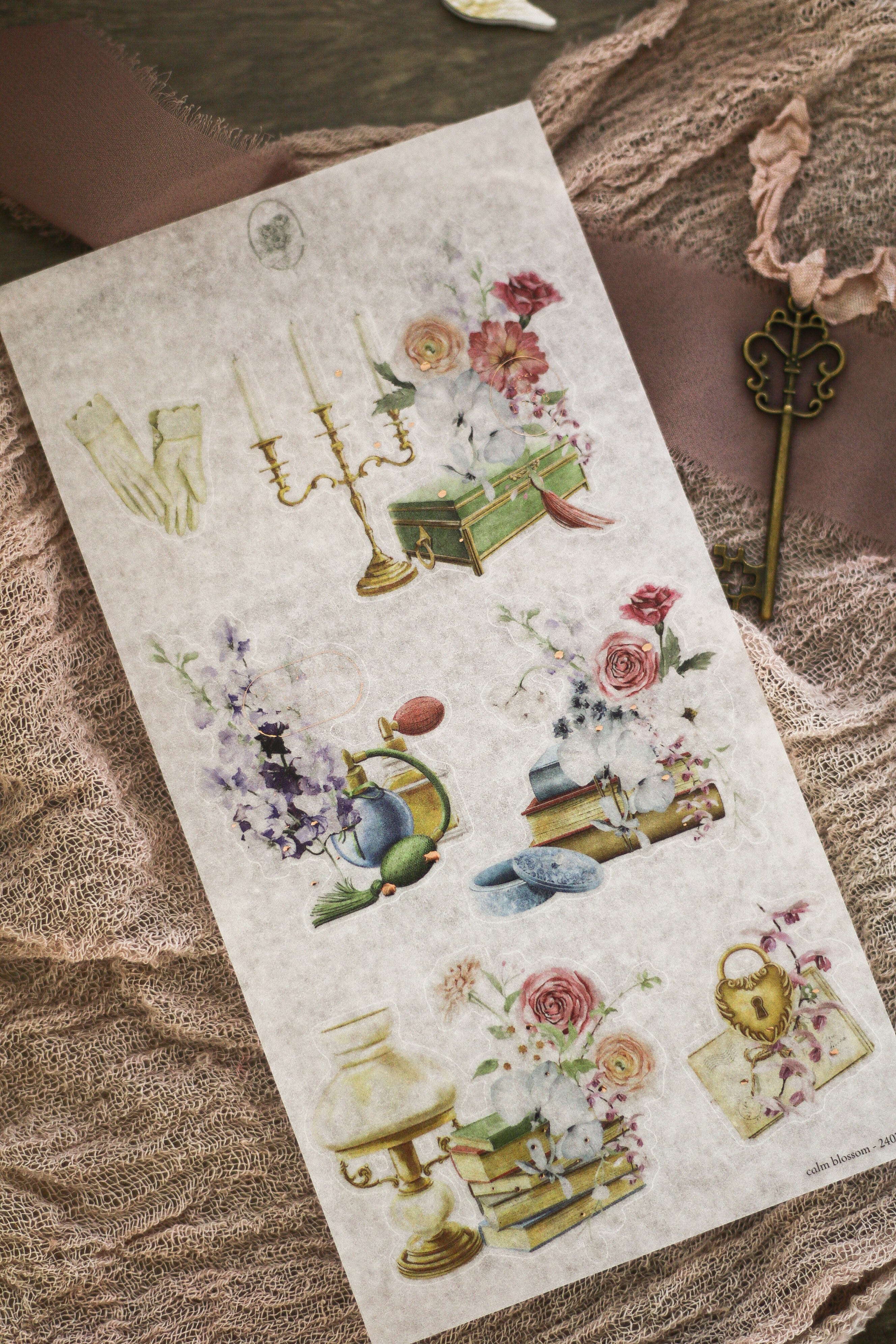calm blossom - arrangements (rose gold foil)