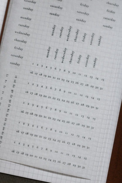 Planner Funtional stickers - days and dates (six months)