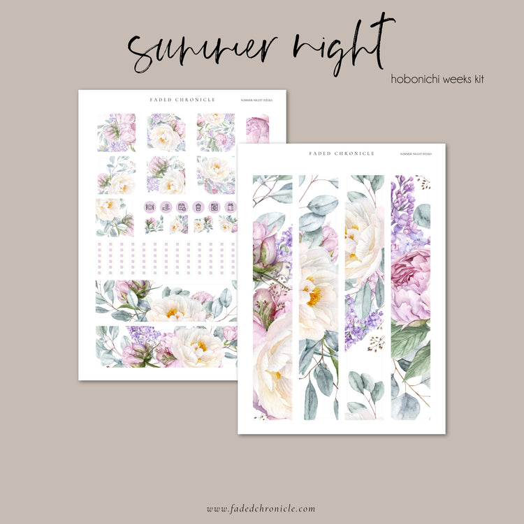 Summer Night - Hobonichi Weeks Full Sticker Kit