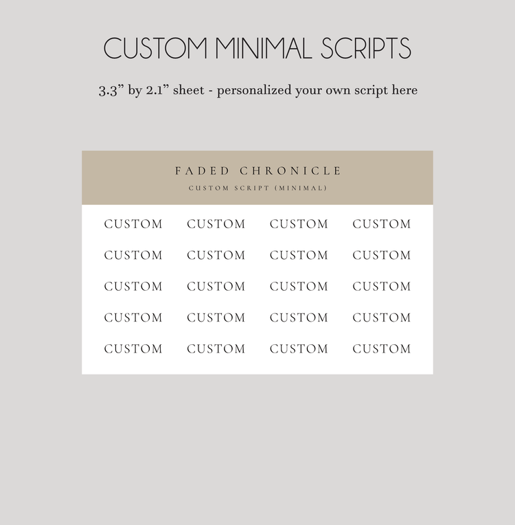 Customized Minimal Scripts Sticker
