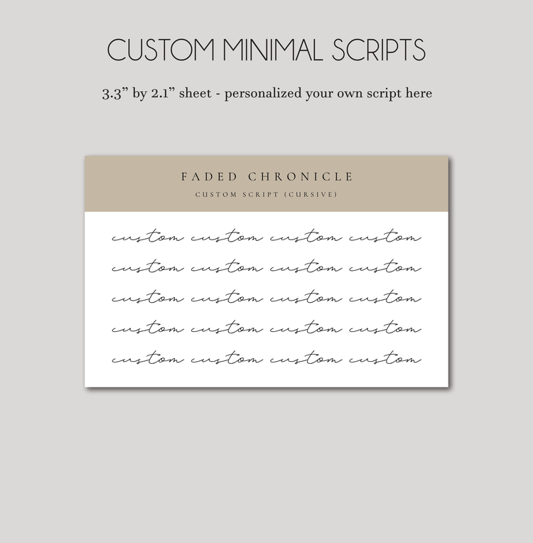 Customized Minimal Scripts Sticker