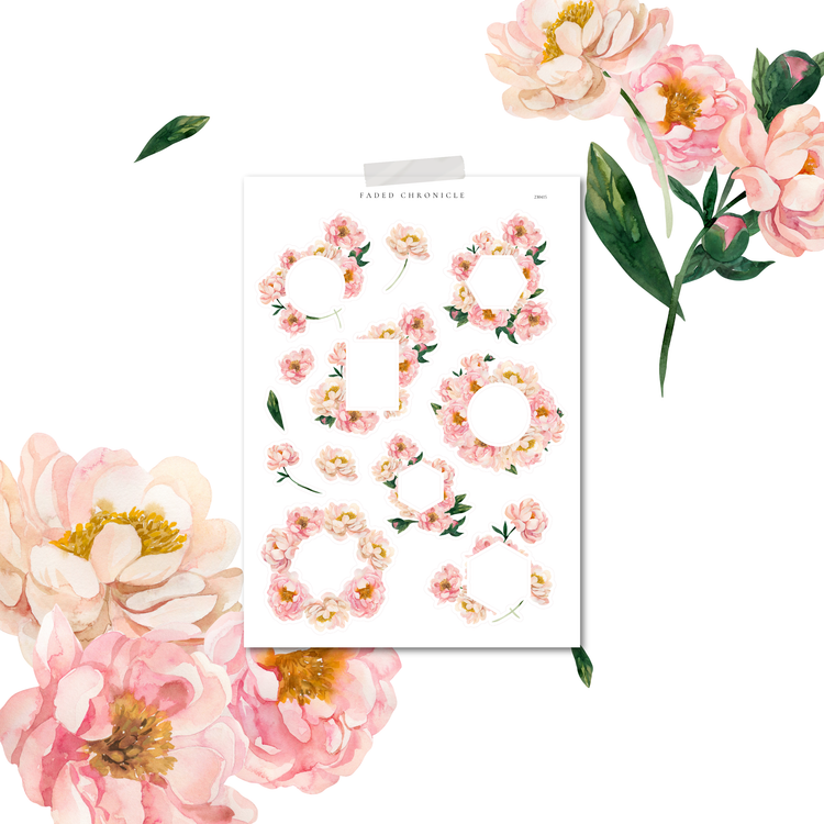 The Sound Of A Summer Garden - Soft Pink Frames Deco Sheet