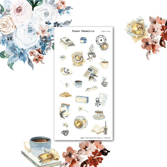 August Stationery Kit Extra - Small object icons (Gold Foil)