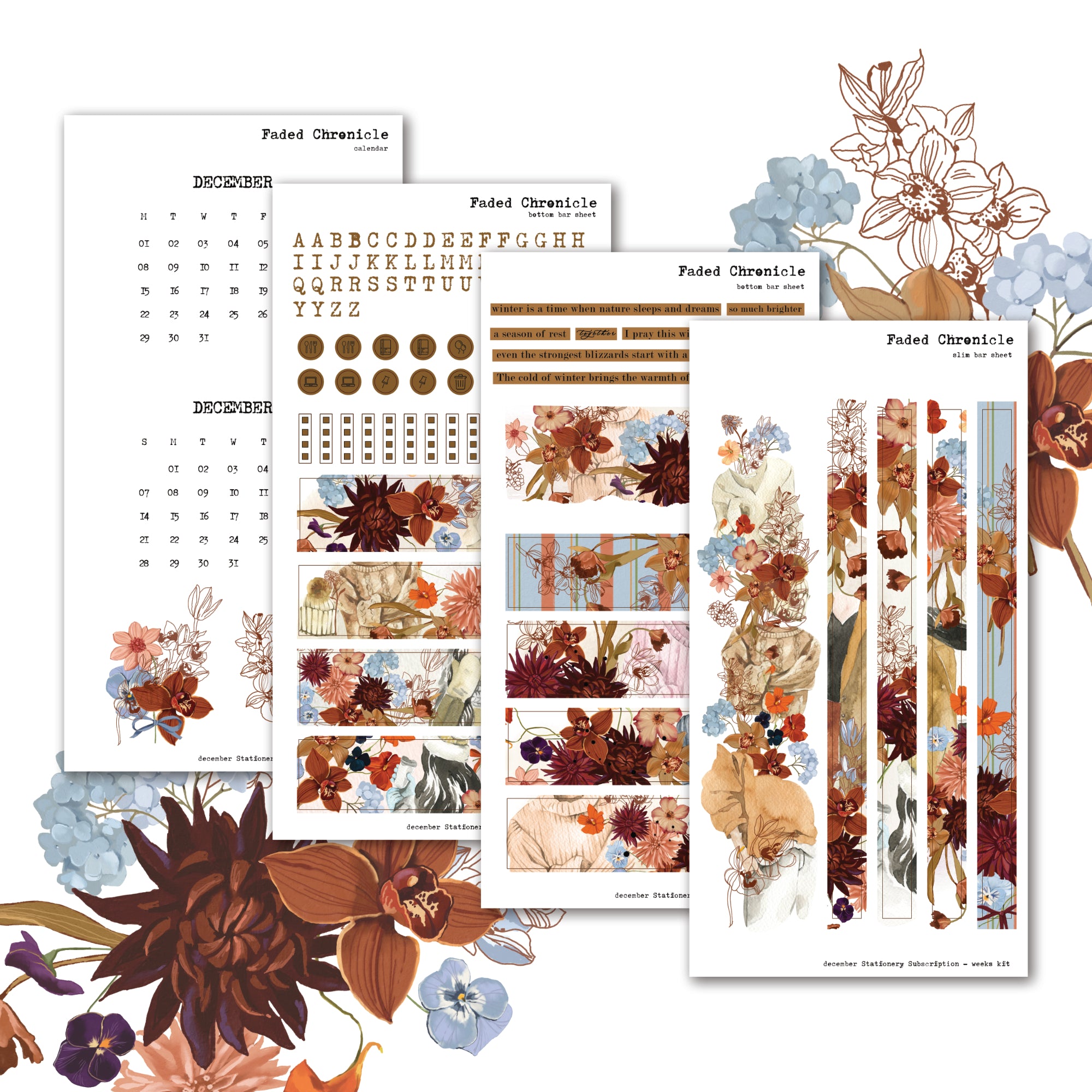 2025 December Stationery Kit Extra - Hobo weeks Kit
