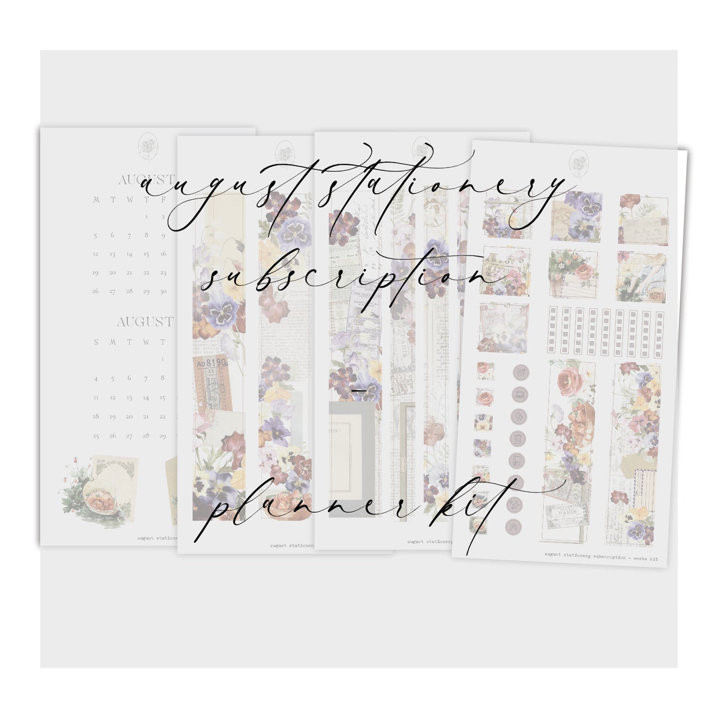 August Stationery Kit Extra - Planner Sticker Kit