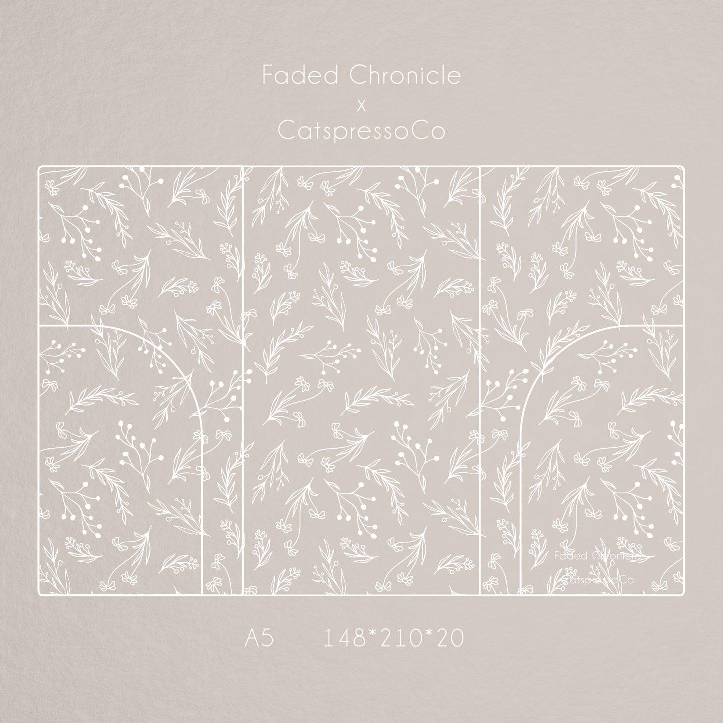 [Presale] Faded Chronicle X CatspressoCo - A5 White Floral PVC Cover