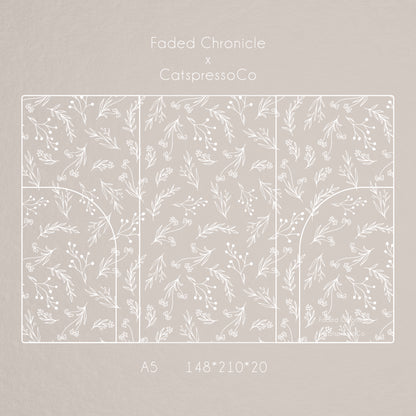 [Presale] Faded Chronicle X CatspressoCo - A5 White Floral PVC Cover