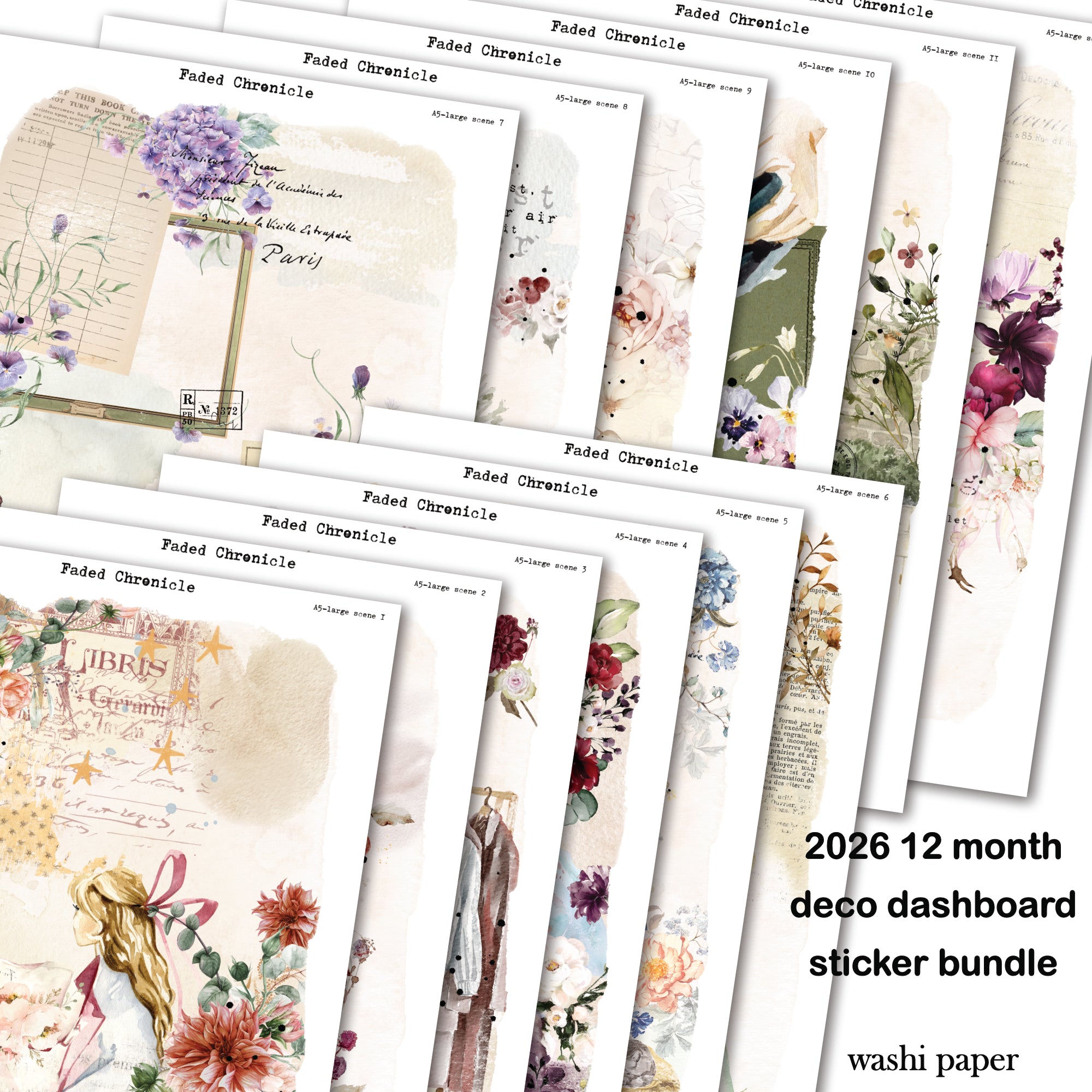 2026 Deco Dashboard Sticker Bundle - A5