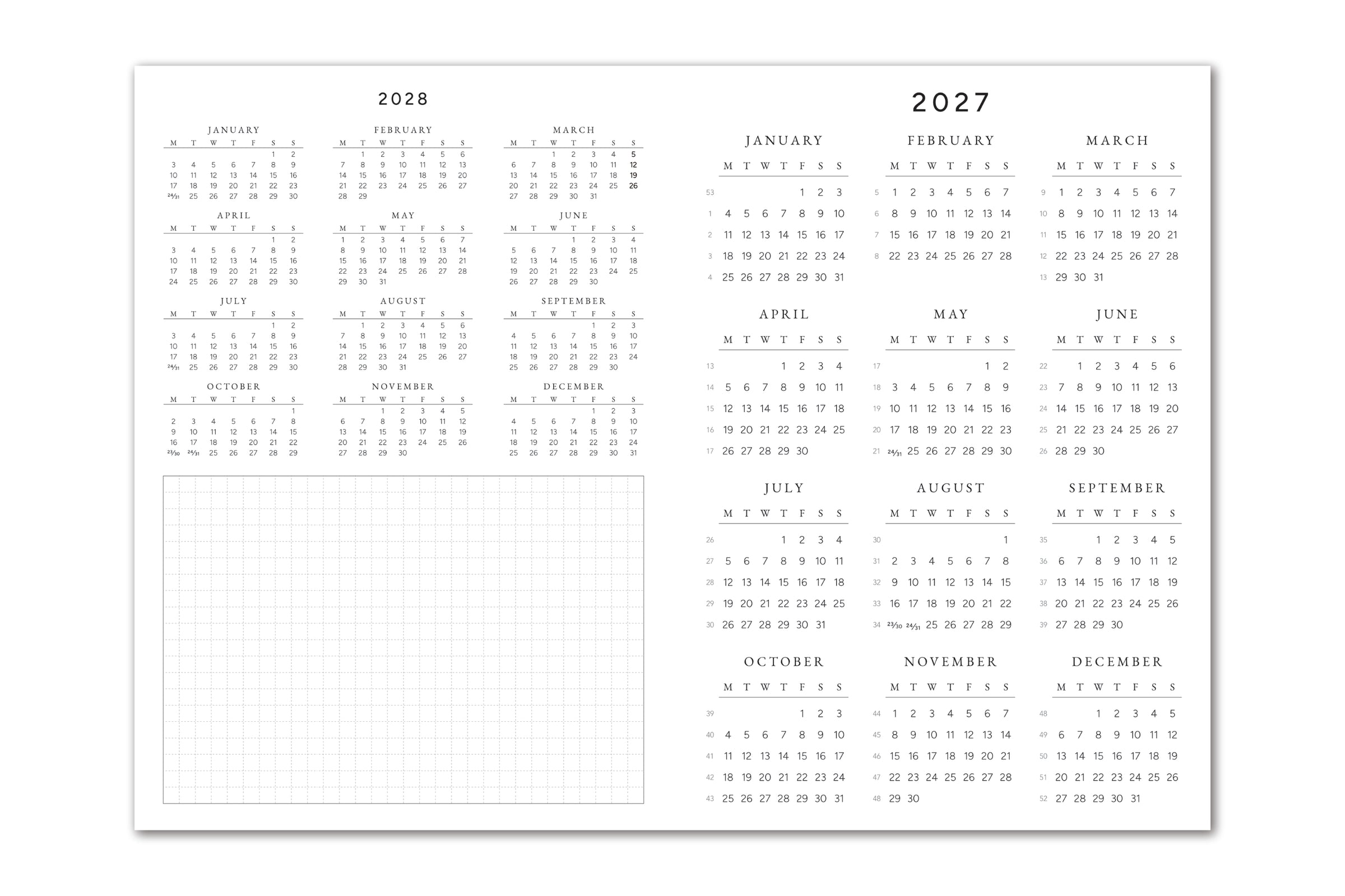 Faded Chronicle 2027 Chronicle Planner - B6 Compact Yearly Calendar