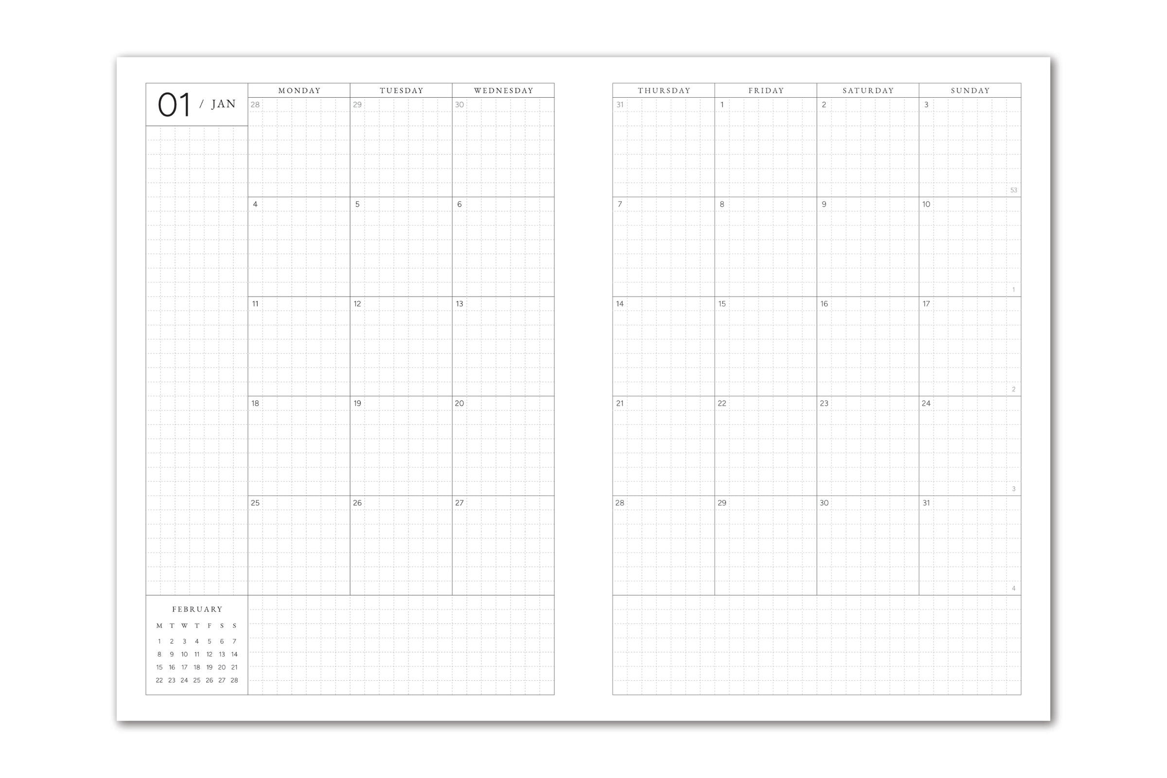 Faded Chronicle 2027 Chronicle Planner - B6 Compact Monthly Calendar