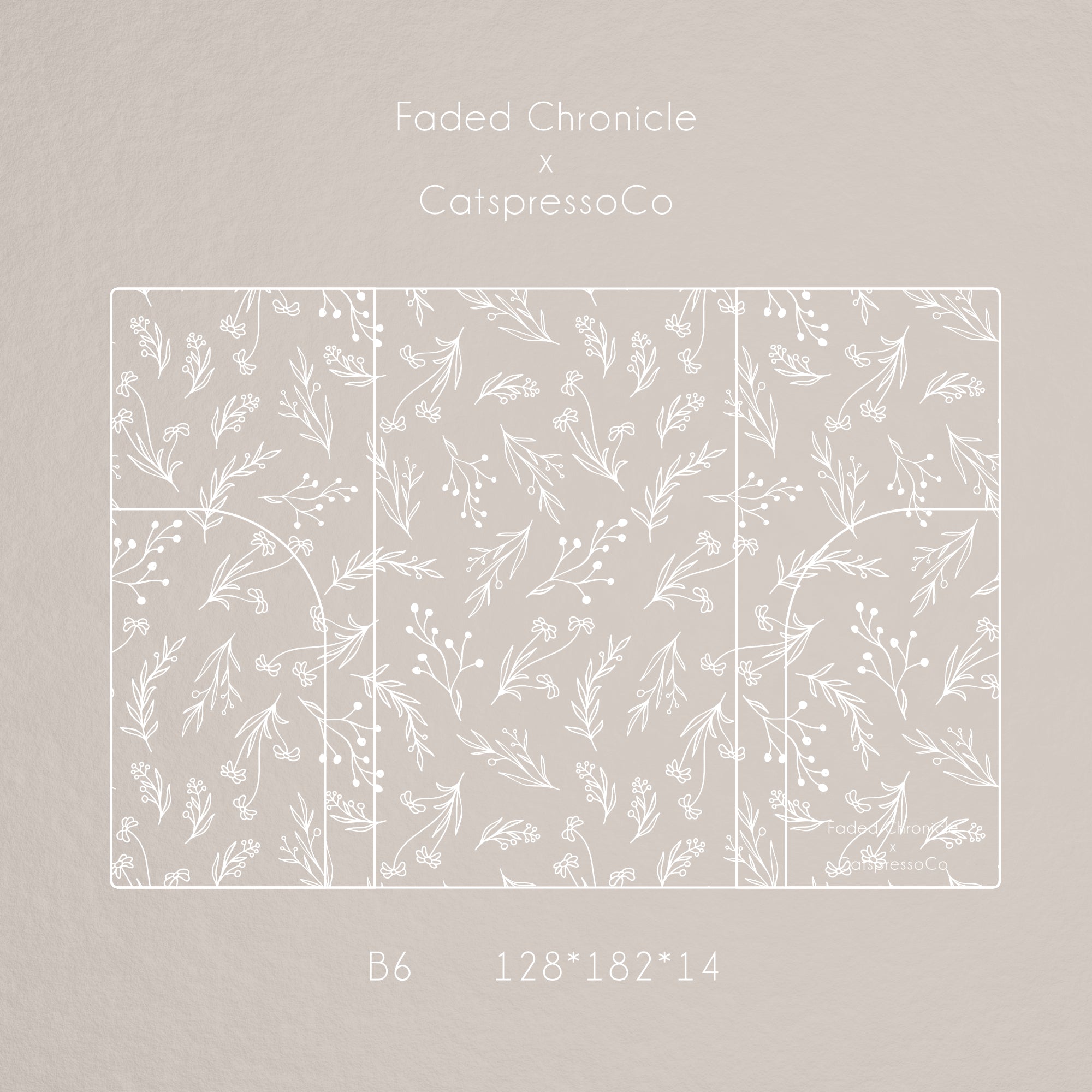 Faded Chronicle X CatspressoCo - B6 White Floral PVC Cover