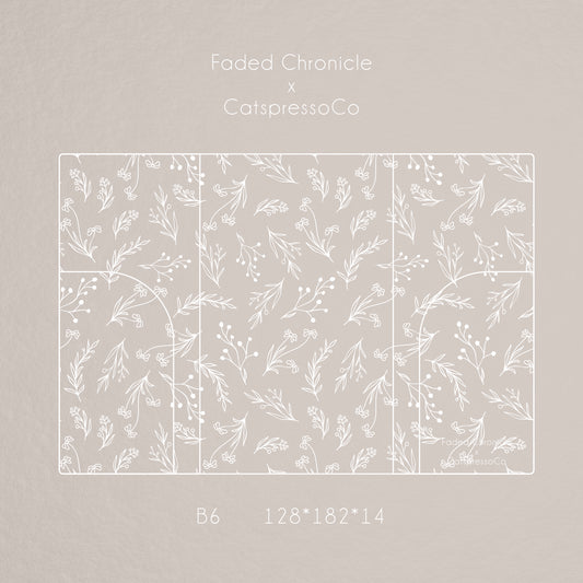 [Presale] Faded Chronicle X CatspressoCo - B6 White Floral PVC Cover