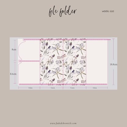 Romantic Dried Flower File Folder - Weeks Size