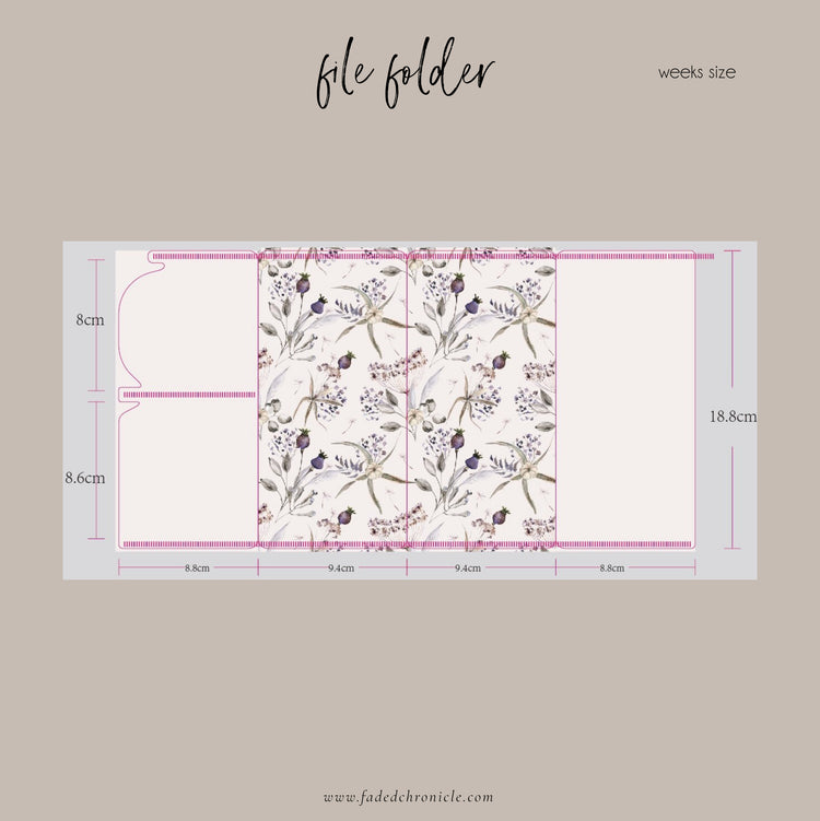 Romantic Dried Flower File Folder - Weeks Size