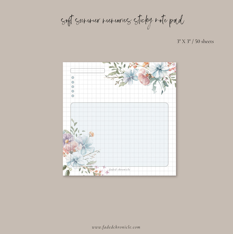 Soft Summer Memories - Sticky Note Pad
