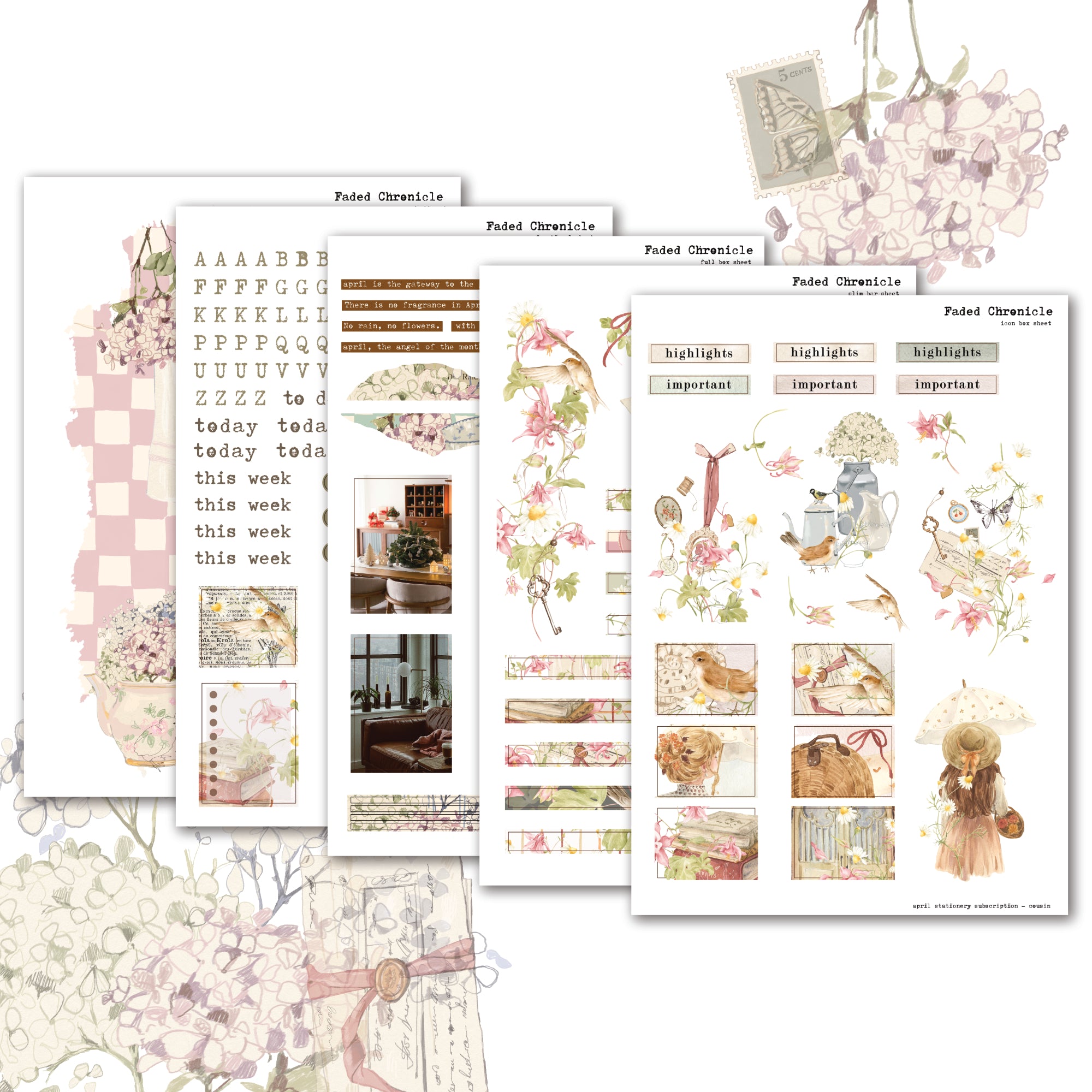 2026 April Stationery Kit Extra - Planner Stickers