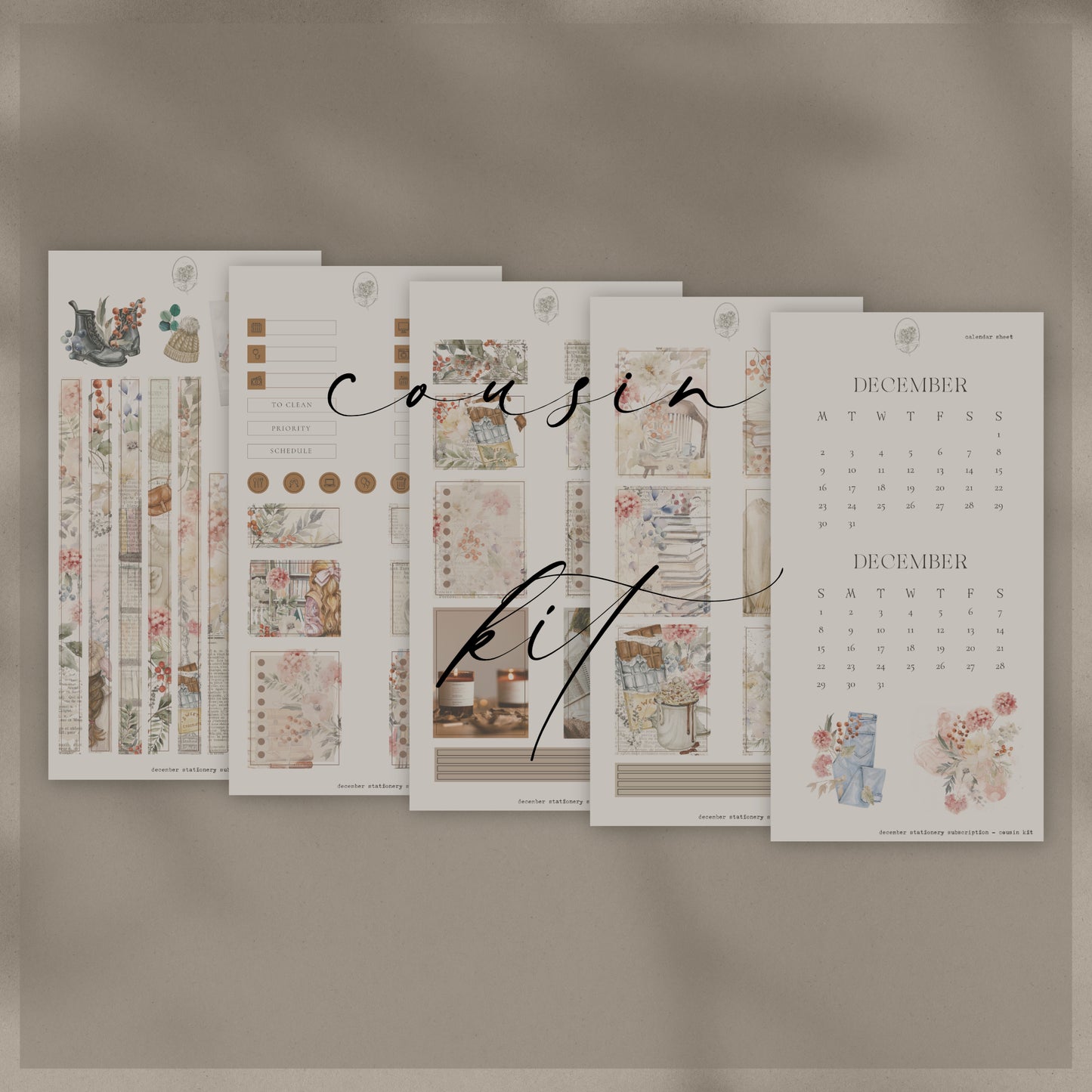 December Stationery Kit Extra - Hobonichi Cousin Kit