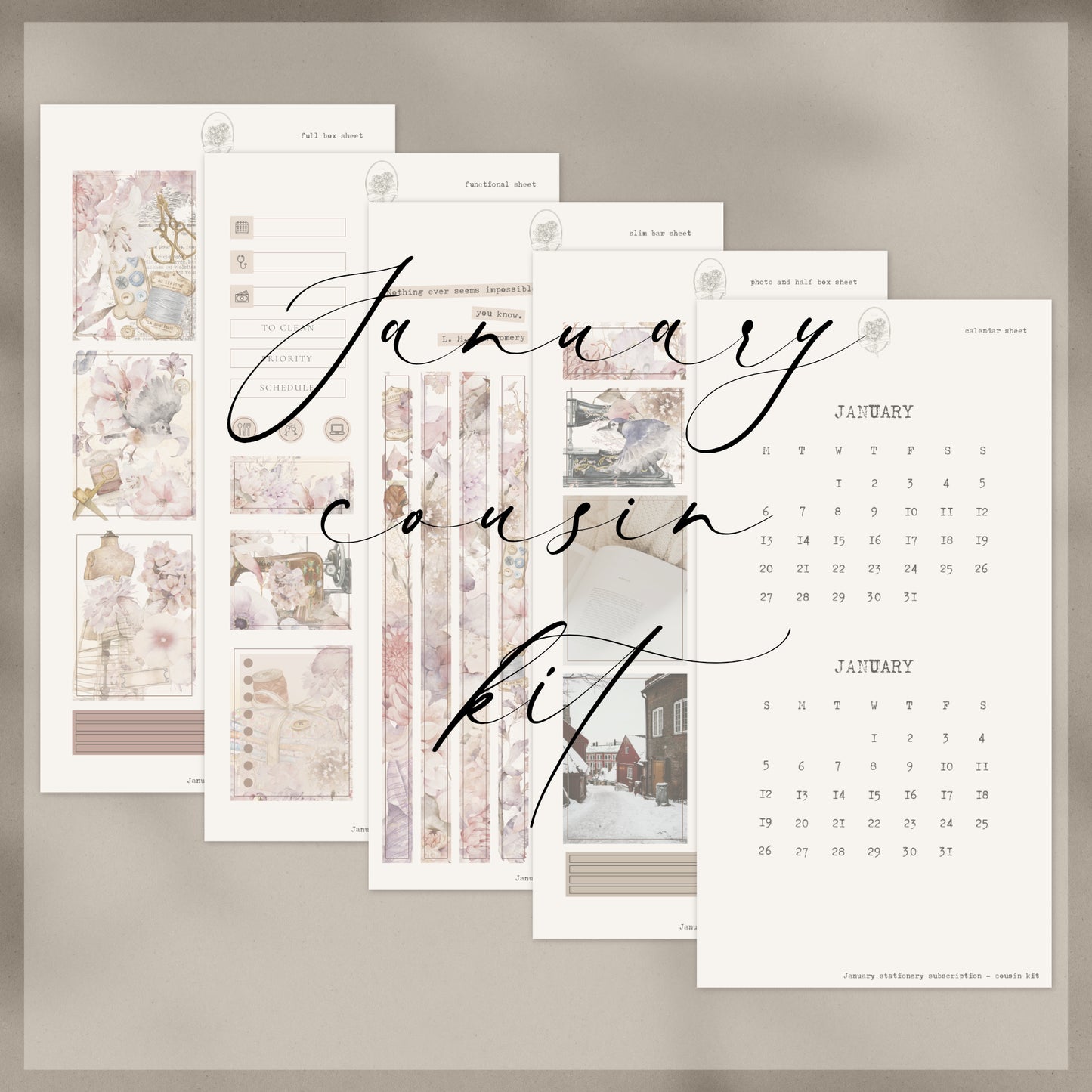 January Stationery Kit Extra - Planner Sticker Kit