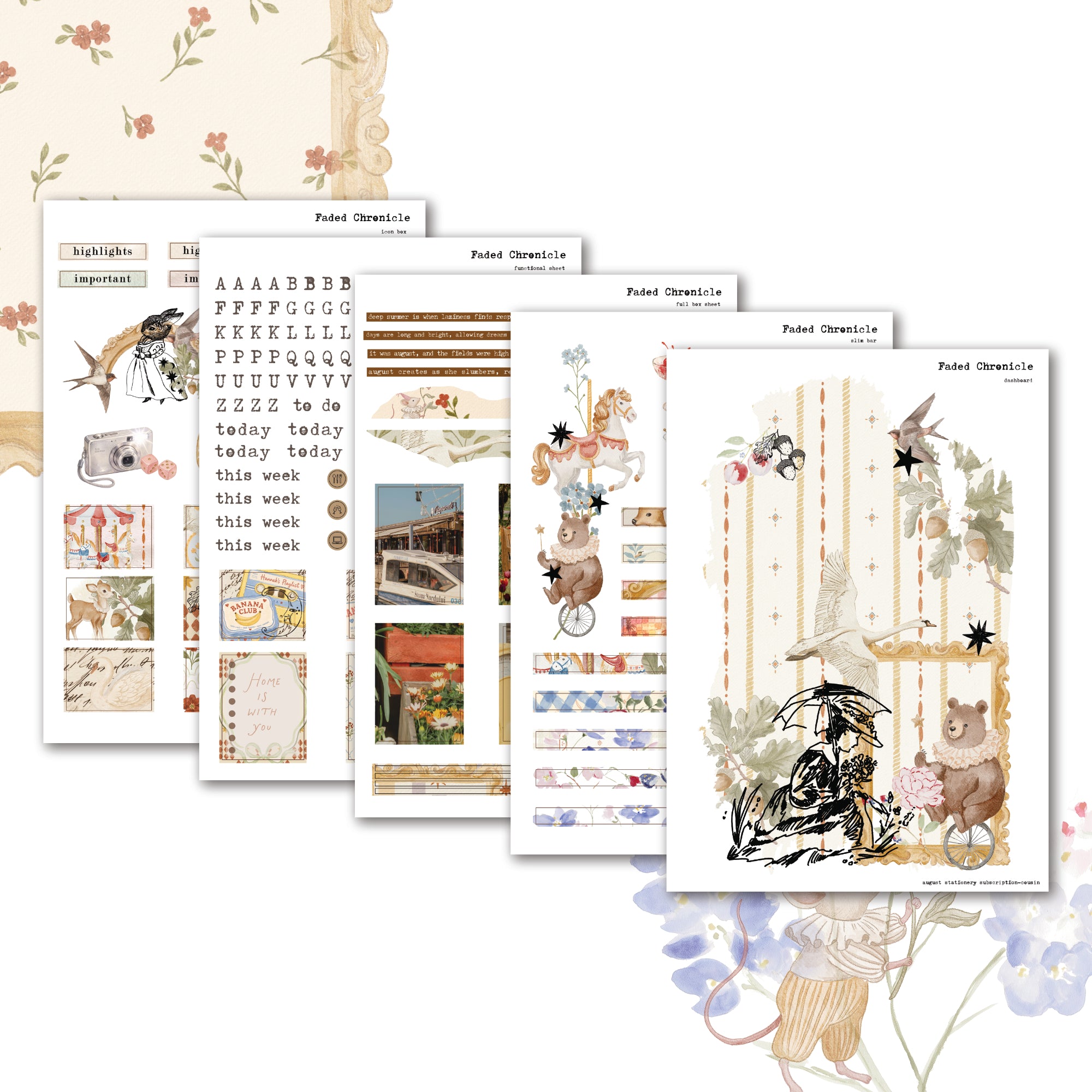 2026 August Stationery Kit Extra - Planner Stickers
