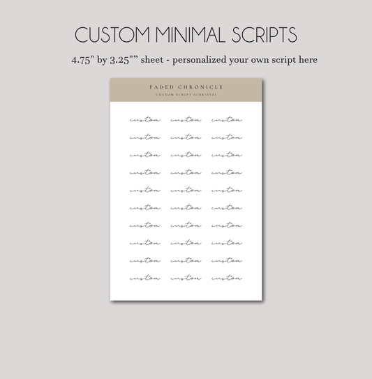 Customized Minimal Scripts Sticker