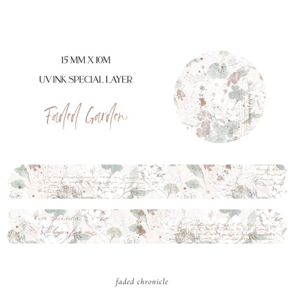 faded garden washi tape 15mm