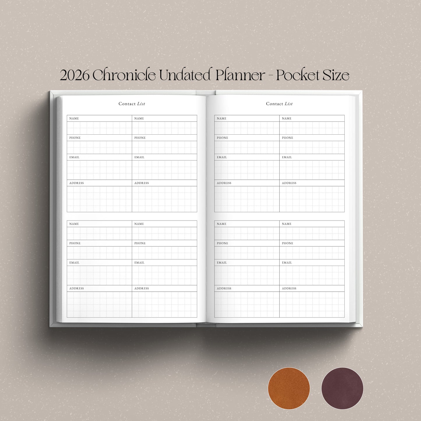 [Preorder] 2026 Chronicle Planner UNDATED - Pocket Size