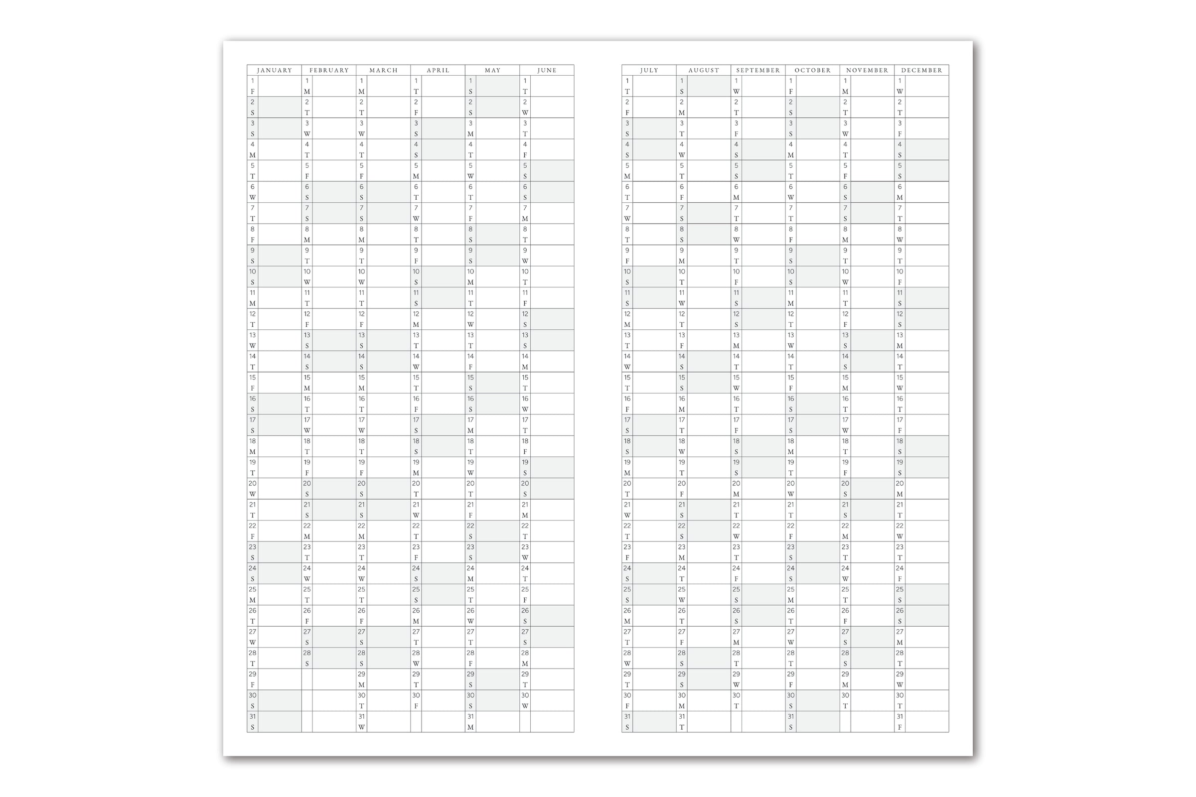 Faded Chronicle 2027 Chronicle Planner - TN All In One Yearly Overview