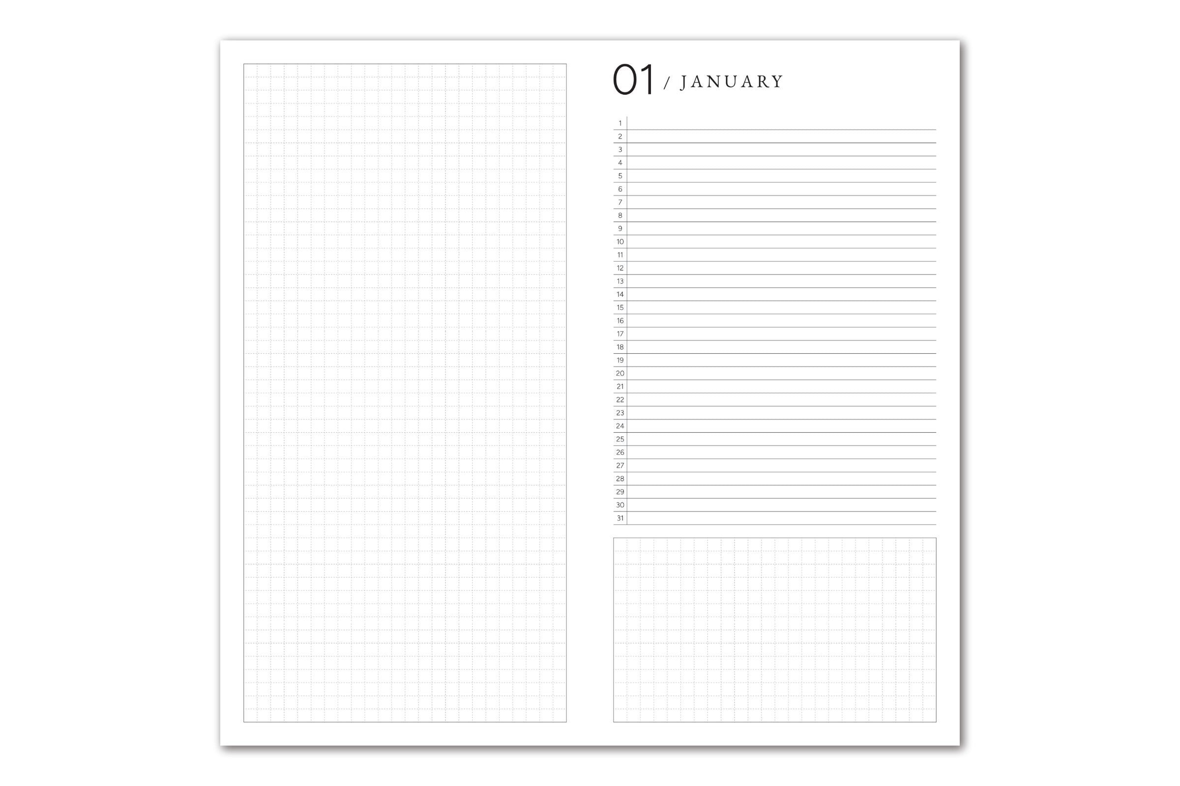 Faded Chronicle 2027 Chronicle Planner - TN All In One Monthly Overview