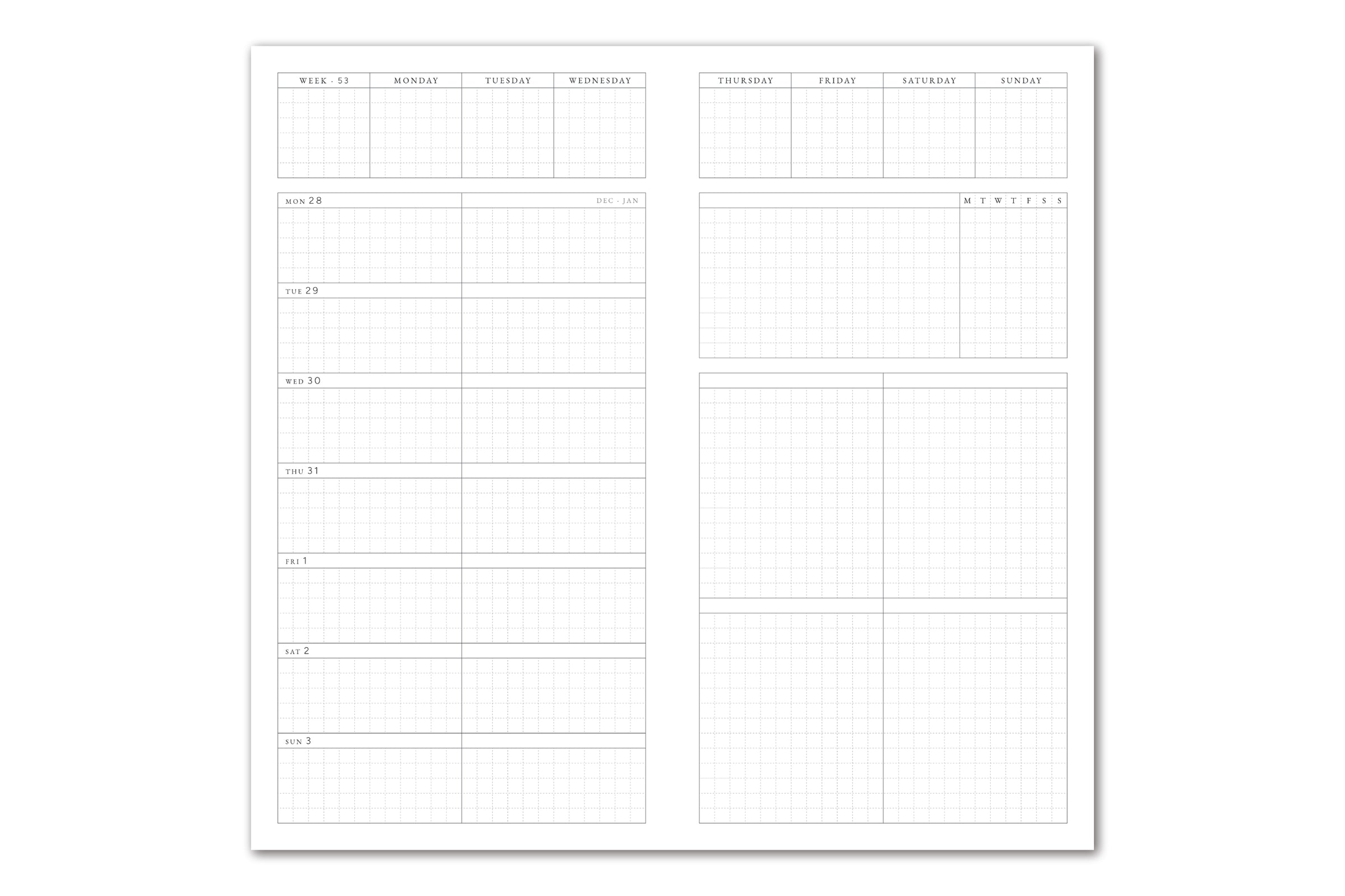 Faded Chronicle 2027 Chronicle Planner - TN All In One Horizontal Weekly