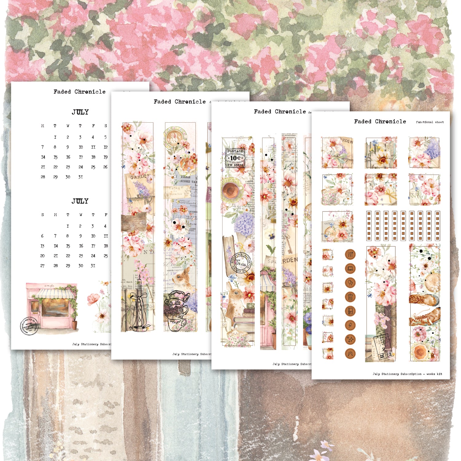 2025 July Stationery Kit Extra - Hobo Weeks Kit