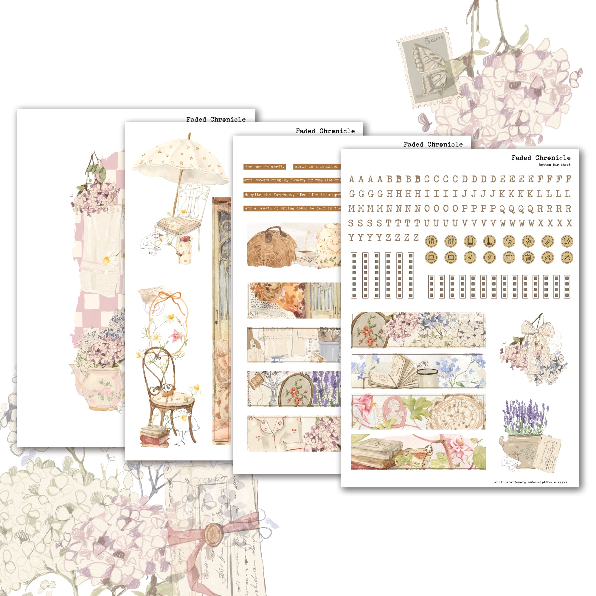 2026 April Stationery Kit Extra - Hobo weeks Kit
