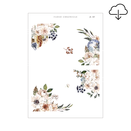 [Digital] Winter Rose Boho - Corner Deco Sheet