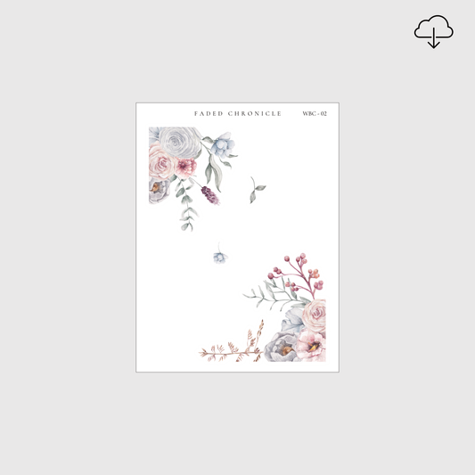 [Digital] The Spirit of Winter Bell - Light Pink Flower Corner Deco #2