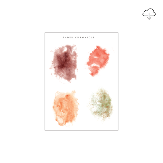 [Digital] Scarlet Floral Watercolour Background Deco Sheet