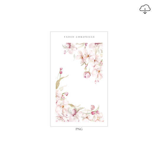 [Digital] Cherry Blossom Corner Deco Sticker#1