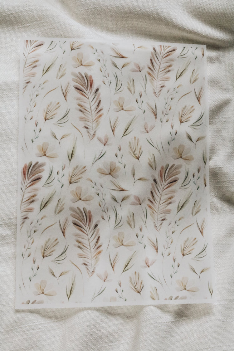 Brown flower digital pattern paper