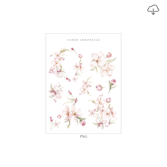 [Digital] Cherry Blossom Large Deco Sticker (Plain)