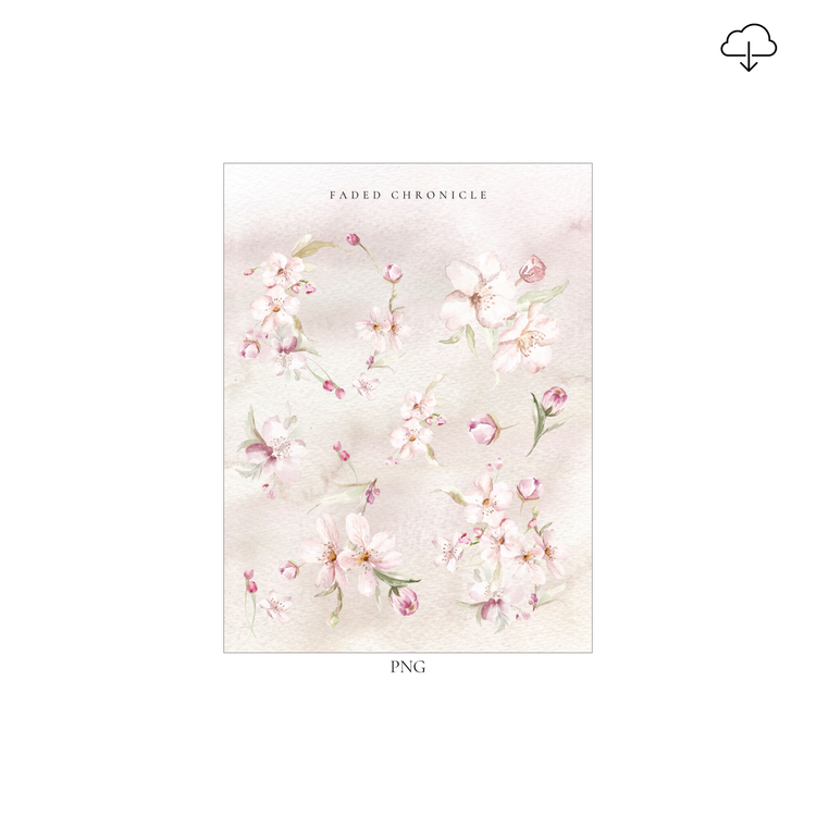 [Digital] Cherry Blossom Large Deco Sticker (Watercolour)