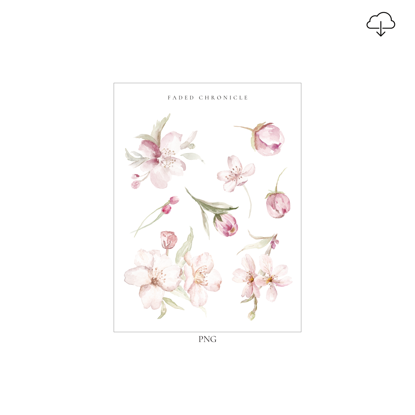 [Digital] Cherry Blossom Small Deco Sticker (Plain)