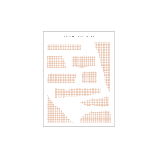 Minimal Torn Paper - Nutural Peach Plaid