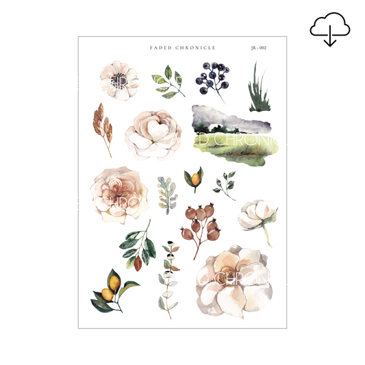 [Digital] Winter Rose Boho - Small Icon Deco Sheet